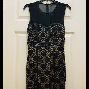 Black lace dress with sheer top size Large